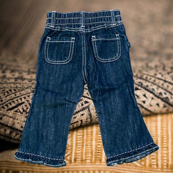 Gymboree Girls 6-12 Mos NWT Miss Mouse Bee Chc Line Ruffle Hem Boot Cut Jeans - Picture 2 of 2